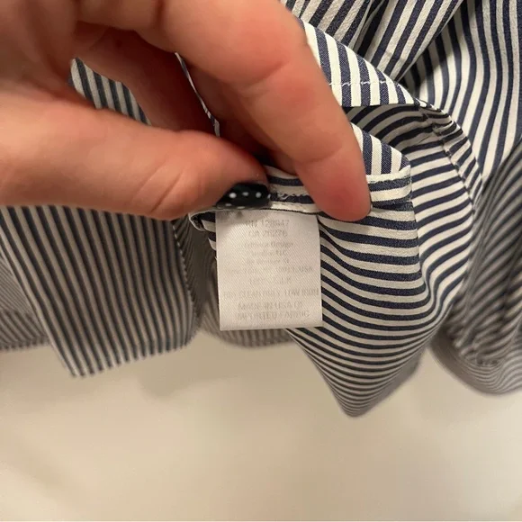 Nili Lotan Leah Blue and White Bell Sleeve Button Up Blouse Shirt - Picture 8 of 8